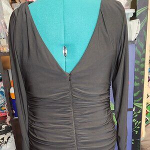 Black Vince Camuto gown w/ruching & a plunging back neck size 18 never worn